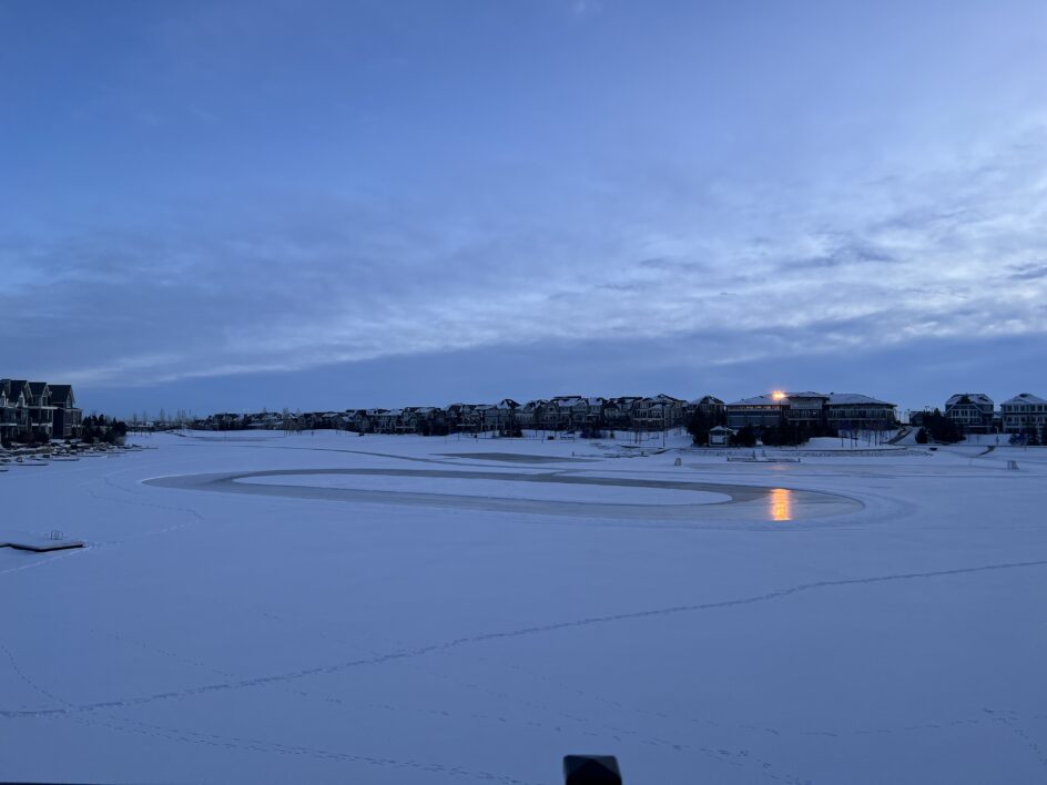 frozen mahogany lake